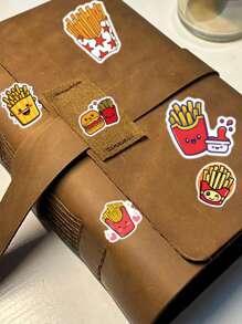 55PCS French Cartoon Snack Fries Creative Stickers Decorated Suitcase Water Cup Computer Waterproof Stickers Handicrafts