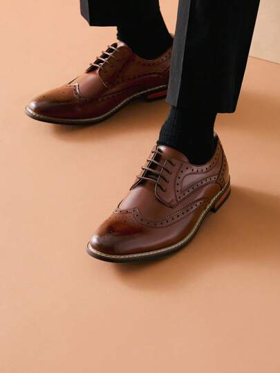 Business Men's Comfortable And Durable Lace-Up Formal Oxford Shoes