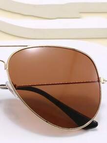 2pcs Fashionable Unisex Eyeglasses, Multi-Color Pilot Aviator Metal Frame Eyeglasses