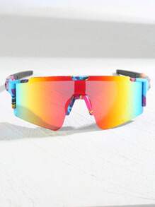 1 pereche ochelari de ciclism camuflaj Y2K, ochelari sport eleganți cu graffiti, potriviți pentru ciclism, alergare, drumeții și activități în aer liber, ținute casual confortabile, ochelari de ciclism în aer liber pentru vacanță de vară la plajă, în aer liber, călătorii, accesorii de toamnă, ochelari de protecție