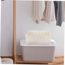 1pc 7-Grid Foldable Storage Box, Linen Material, Drawer Style, For Jeans, Clothes, Undergarment, Knitwear Organization