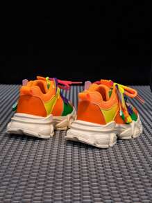 Contrast Color Running Shoes - Comfortable, Non-Slip, Durable, Suitable For Outdoor Running & Travel