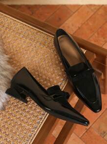Dames pumps met hoge hak en strikversiering, geschikt voor feestjes, bijeenkomsten, kantoorkleding, kleine maten Mary Jane leren schoenen