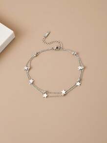 1 件女士不锈钢星形沙滩脚链，轻巧奢华 - 金黃色 - 查看 7