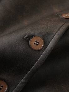 女式 V 领无袖背心，带纽扣细节 - 时尚百搭，幻觉口袋，优质面料 - 为您的衣柜增添时尚气息 - 咖啡棕 - 查看 6