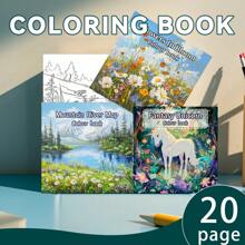 Creative Coloring Book With Mountains And Rivers As The Theme, 20 Pages 7.9X7.9 Inches Adult Coloring Book, Beautifully Designed, Improves Concentration And Keeps Away From Mobile Phones, Relieves Stress And Inspires Creativity, And Is An Original Gift For Holiday Birthday Parties. - A - View 12