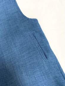 Women's European & American Style Sleeveless Button Pocket Jumpsuit