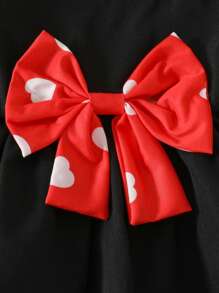 Baby Girls 0-3 Years Summer Elegant Cute Bow Lantern Sleeves Dress With Hat Set - Outdoor Casual Sports Princess Dress