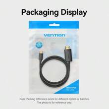 VENTION 4K USB C 转 HDMI 线，仅 Type-C 转 HDMI，支持 &HDCP 2.2 音频和 3D 视频同步，兼容显示器、投影仪、平板电脑、手机、笔记本电脑、电视 - 黑色 - 查看 12