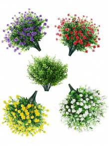 1/2 Buchet Flori Artificiale pentru Decor Exterior, Flori False Plante Artificiale Realiste Rezistente la UV, Potrivite pentru Grădină, Terasă, Verandă, Cutie de Ferestre, Decorațiuni Interioare și Exterioare ale Casei - Multicolor - Vizualizare 1