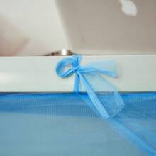 1 pezzo Zanzariera in maglia di poliestere, design retrò a lacci, senza installazione necessaria, lavabile in lavatrice senza telaio, zanzariera quadrata a porta singola, adatta per camera da letto domestica, dormitorio studentesco, campeggio all'aperto