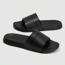 Pantoufles simples pour hommes, pantoufles d'intérieur silencieuses, pantoufles antidérapantes pour la maison, sandales à bride de couleur unie pour couple, été