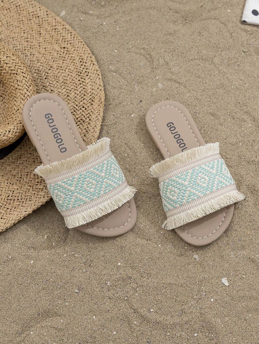 2025新款女童外穿拖鞋夏季小女孩编织拖鞋韩版露趾公主风拖鞋