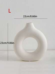 1 件现代北欧风格甜甜圈花瓶 - 几何圆形设计家居客厅装饰，塑料花卉中心装饰