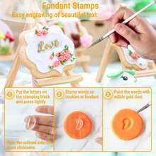 3pcs/Set Alphabet Silicone Stamps For Cookies, Letters Cake Stamp Decorating Tools Fondant Embossing DIY Cutter Pastry Accessories