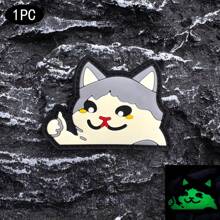 1 件拇指猫士气补丁，带粘性背衬，3D PVC 钩环臂章徽章，适用于背包、服装、头盔、户外装备 - 背包和设备补丁套装猫 PVC 塑料（聚氯乙烯） - 大拇指貓咪 - 查看 1