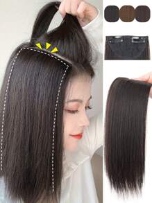 Synthetic Fiber Clip-In Hair Extensions, Invisible Root Hair Topper, Straight Clip-In Wig, Top Hair Volumizing Pad, Hair Density Increase, Unisex, Easy To Use - Multicolor - View 3