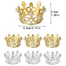 1 cái/5 cái/10 cái Vương miện vàng bạc trang trí bánh sinh nhật cho tiệc cưới sinh nhật trang trí bánh - Nhiều màu - Xem 5