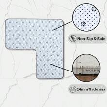 1 件记忆泡沫条纹浴垫，超强吸水，防滑，快干，可水洗，厚实且不褪色，柔软舒适，适用于浴室、卧室、房间装饰家居浴室装饰浴室地毯地毯户外地毯门垫秋季装饰浴室配件返校入口装饰 - 1pc橫條壓花 - 查看 11