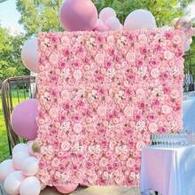 Silk Rose Backdrop Flowers Wall Wedding Customized Flower Wall Panel For Home Decor Backdrops Baby Shower
