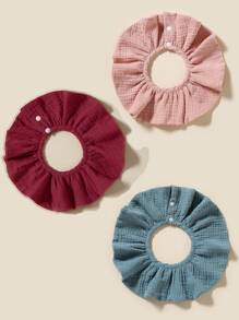 3 pièces/set bavoirs ronds pour bébé, bavoirs d'écoulement pour nouveau-nés, bavoirs d'alimentation absorbants en coton pour bébé