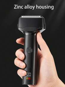 男士剃须刀充电式男士胡须剃须机面部修剪器无绳电动剃须刀电动剃须刀剃须刀 - 黑色 - 查看 6