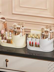 360° Rotating Dustproof Makeup Organizer: Multi-Functional Cosmetic Storage Carousel For Lipstick, Eyeshadow Brushes & Makeup Tools | Vanity Table Desktop Rotating Holder, Large Capacity Beauty Storage Box With Anti-Dust Design,For Holiday Beach, Bathroom Collection, Bedroom Collection, Large Capacity