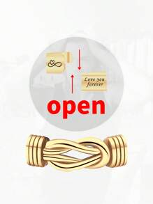 1PC Father's Day Exclusive Golden Knot Bracelet Gift For Dad, Exuding Sophistication And Style, Elegant Gift For Son Back-To-School Season - Gold - View 8