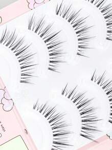 5 对一体式纤细飘逸假睫毛，自然卷翘，适合拍照，轻巧舒适，可重复使用 - 自然纖長款 - 查看 4