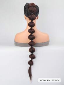 Braided Dark Brown 30 Inch Extra Long Synthetic Fiber Ponytail For Women
