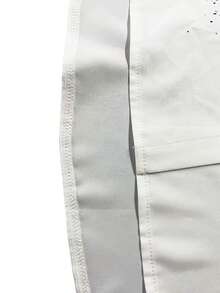 Plus Women's Butterfly Print Short Sleeved Front Button Shirt - White - View 4