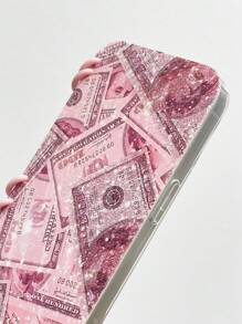 Handyhülle mit Dollarmotiv in Pink, 1 Stück, kompatibel mit Apple 11/12/13/14/15/16 Pro Max, Galaxy A05/A15/A25/A35/A53/A54/A55/S23/S24 Ultra