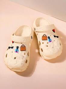 女士可爱镂空心形空气清新剂舒适时尚百搭拖鞋，优雅甜美凉鞋 - 米色 - 查看 7