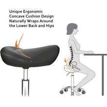 Stool Rolling Chair Hydraulic Adjustable With Wheels For Office Home Salon Spa Studio (Black)