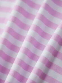 Women Strapless Striped Bandeau Tube Tops Y2K Aesthetic Sleeveless Backless Crop Tank Going Out Summer Girls - 粉色 - 查看 8