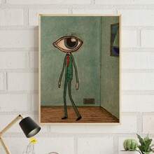 1 Pieza Póster de Caballero de Ojos Grandes, Arte de Pared, Decoración de Pared, Impresión en Lienzo, Póster Creativo, Arte en Lienzo, Póster Divertido, Impresión de Estilo Minimalista Moderno, Decoración de Sala de Estar y Habitación, Decoración del Hogar, Regalo, Sin Marco - transparente - Ver 8