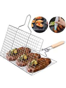 A Grill Net Large, Medium And Small Grilled Fish Clip BBQ Grill Net Outdoor Barbecue Clip Barbecue Tool Iron Barbecue Splint - Small Tablet 21.5*19.5CM - View 4