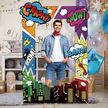 Superhero Party Photo Frame Background - Comic Book Style Frame, Suitable For Indoor And Outdoor, Room And Garden, Entrance Decoration Background