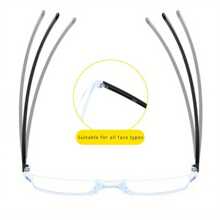 新款时尚超轻无框老花镜适合中老年人老花镜+1.0至+4.0 - 白色 - 查看 4