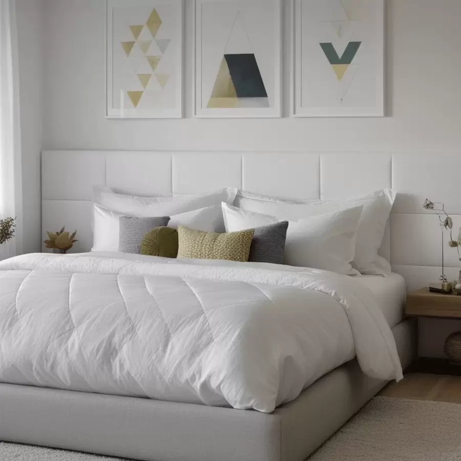Complete Premium Headboard 40x30 Double Upholstered Box Bed - IMMEDIATE SHIPPING - 白色 - 查看 1