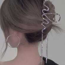 1 stuk veelzijdige stijlvolle golvende kwastjes met strass-steentjes, haaraccessoires, klauwclips, haarklem, haarclutch
