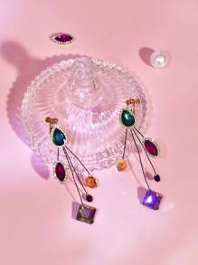 1 件闪亮水晶钻石选美皇后皇冠优雅发饰，适合作为女士水晶蝴蝶发夹礼物，百搭女士发饰 - 彩色 - 查看 6