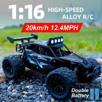 JCMO High-Speed RC Truck - 1:16 Scale, Optional Dual Batteries For Extended Playtime, Remote Control, Alloy Body With Bright Headlights - Perfect Gift For Youngsters