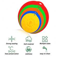 5 包硅胶碗盖硅胶微波炉盖，可重复使用耐热吸盘盖适合杯子、碗、盘子、锅、平底锅、炉灶、烤箱、冰箱洗碗机 - 彩色 - 查看 3