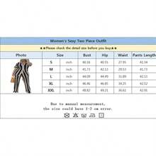 Fooullaide Women's Crochet Sets Two Piece Outfit Knit Hollow Out Color Block Button Down Shirts Matching Long Pants Beach Set - Blue and White - View 5