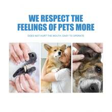 Yegbong Pet Dental Finger Wipes, Bad Breath Tartar Teeth Yellow Dog Clean Mouth Care Finger Cover - White - View 5