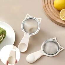 2 Peças Coadores de Aço Inoxidável com Malha Fina no Formato de Orelha de Gato, Coadores de Cozinha para Peneirar Farinha, Chá, Café, Suco e Mais, com Alça Ergonômica para Fácil Preensão, Perfeito para Preparação de Cozimento e Cozinha, Conjunto de Coadores de Cozinha com Malha Fina, Ferramentas Essenciais de Cozinha e Acessórios de Cozinha, Um Presente Indispensável de Ferramentas de Cozinha para Chefs Domésticos, Armazenamento Compacto para Organizadores de Cozinha, Ideia de Presente de Natal para a Cozinha