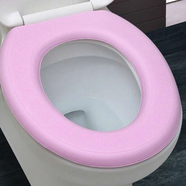 1pc Adhesive Toilet Seat Cover, Waterproof Warm Padded Washable Foam Toilet Mat Cushion For Home, Maternity Bathroom Decor Fall Decor