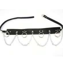 1pc Retro American Women's Dark Chain Punk Belt, Versatile Decoration For Dresses, Jackets, Y2K Retro Style, Braided Waist Belt, Personalized Accessory For Pants/Skirts