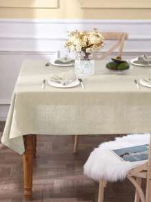 1pc Refreshing Pastoral Solid Color Tablecloth, Skin-Friendly Absorbent Washable & Reusable, Suitable For Living Room, Dining Room, Picnic, Wedding, Daily Home Decor, Spring/Summer